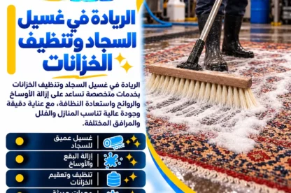 الريادة في غسيل السجاد وتنظيف الخزانات
