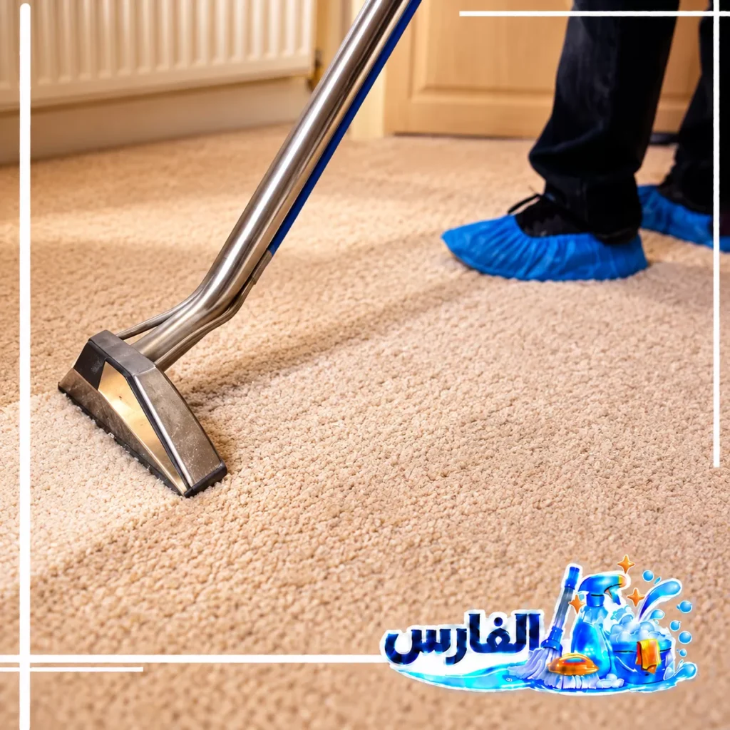 شركة تنظيف سجاد وموكيت بالرياض غسيل السجاد باستخدام فوهة تنظيف معدنية تمر فوق الوبر لإزالة الأوساخ العالقة مع مراعاة اتجاه الألياف.